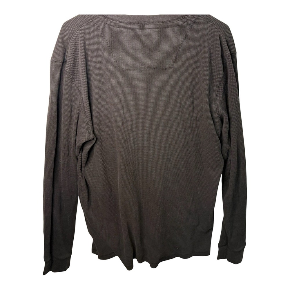 Timberland Men's Large Waffle Knit Long Sleeve T-Shirt Dark Gray Thermal Top - Picture 7 of 7